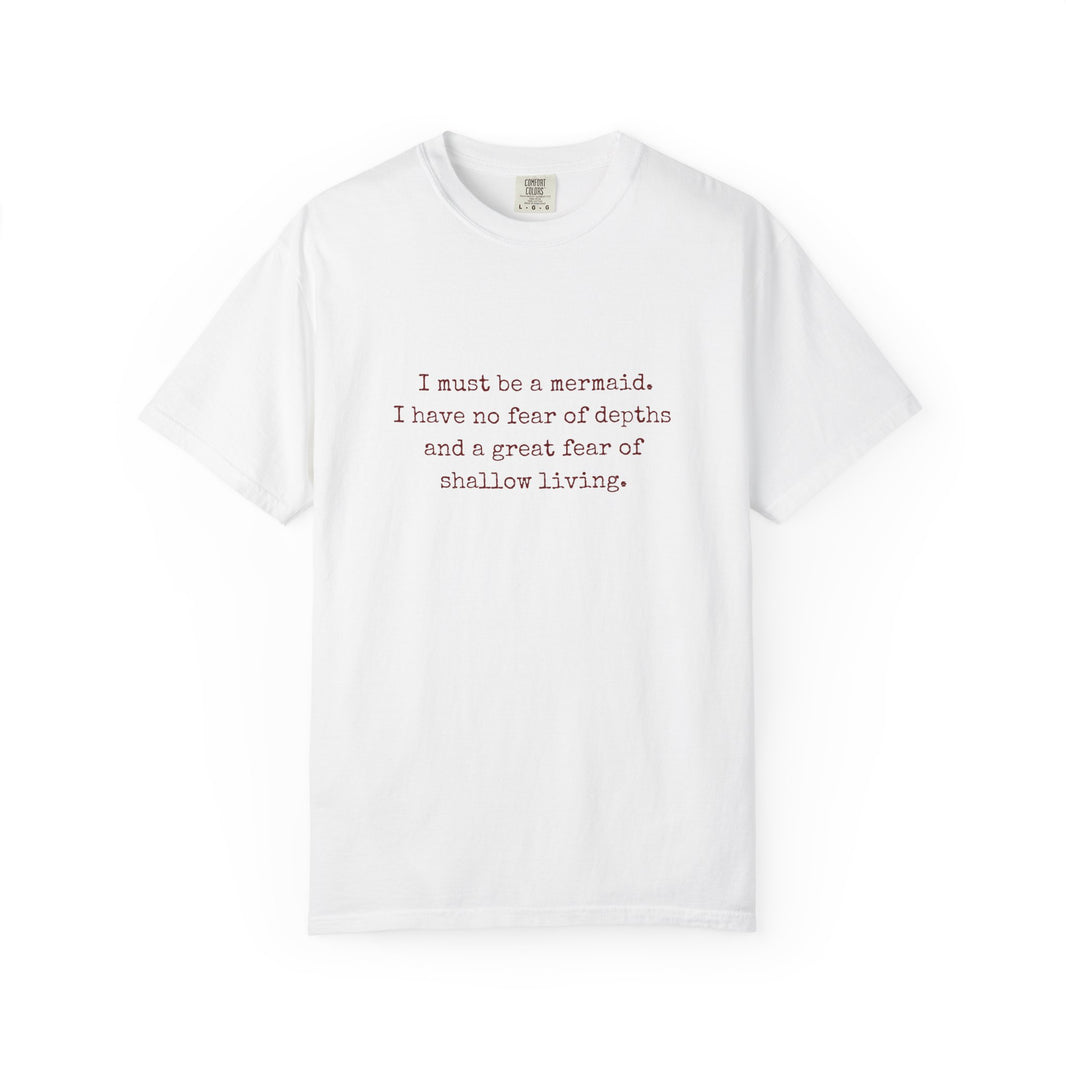Anaïs Nin Mermaid Quote Tee — Ivory Cotton Poetic Statement