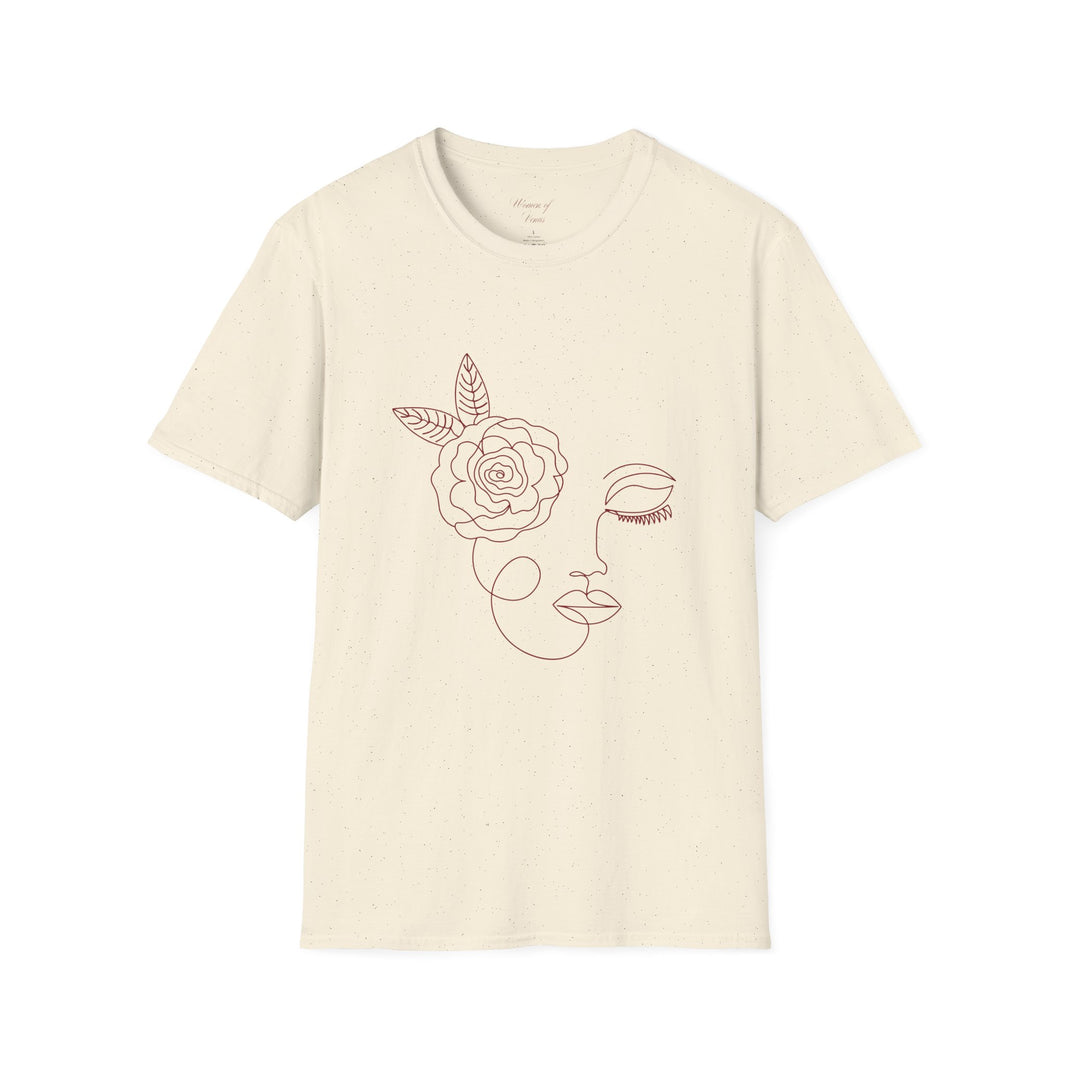 The Dreamer Tee – Minimalist Floral Line Art Softstyle T-Shirt