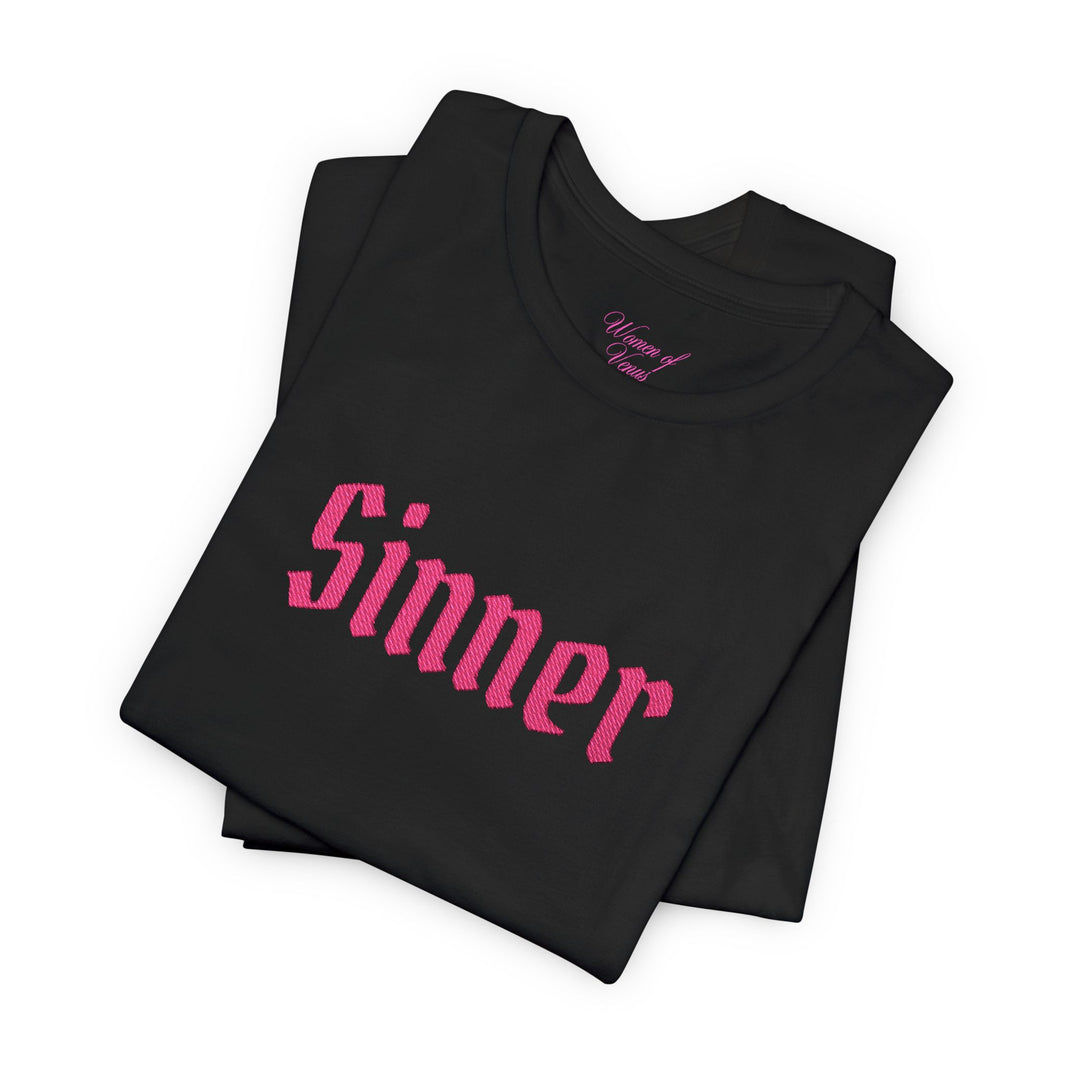 Embroidered Sinner Tee