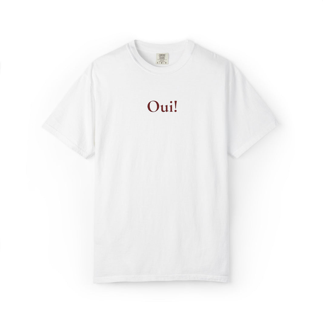 Embroidered Oui Tee | French Minimalist T-Shirt – Parisian Chic by Women of Venus