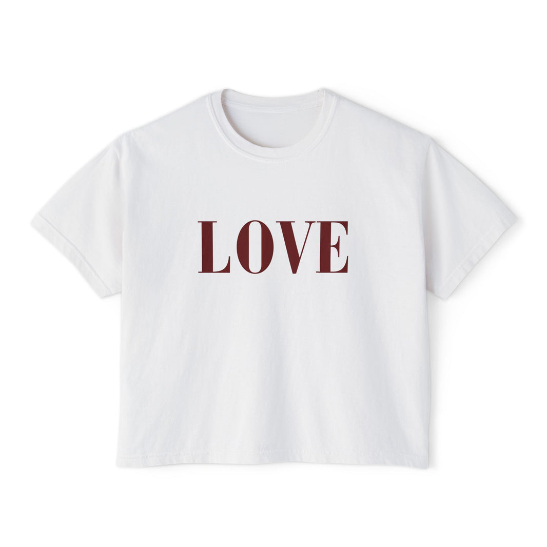 LOVE Cropped Tee | Minimalist Boxy T-Shirt Celebrating Love and self Love