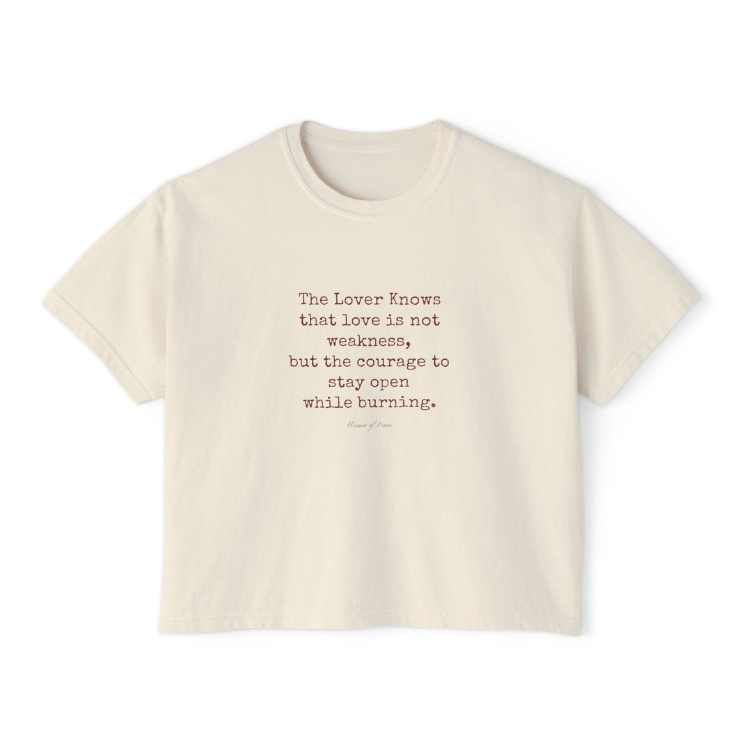 The Lover poem cropped boxy tee