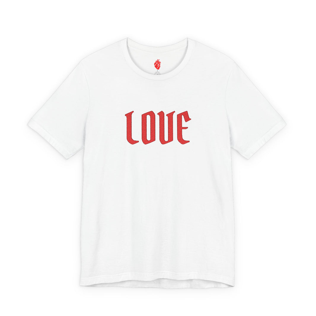 Embroidered Gothic 'LOVE' T-Shirt