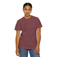 The Transformation Tee – Rose & Butterfly Line Art T-Shirt