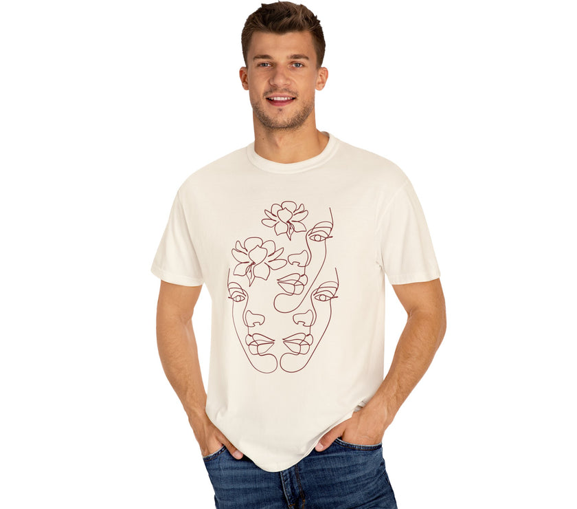 The Trinity Tee – Feminine Connection Line Art T-Shirt