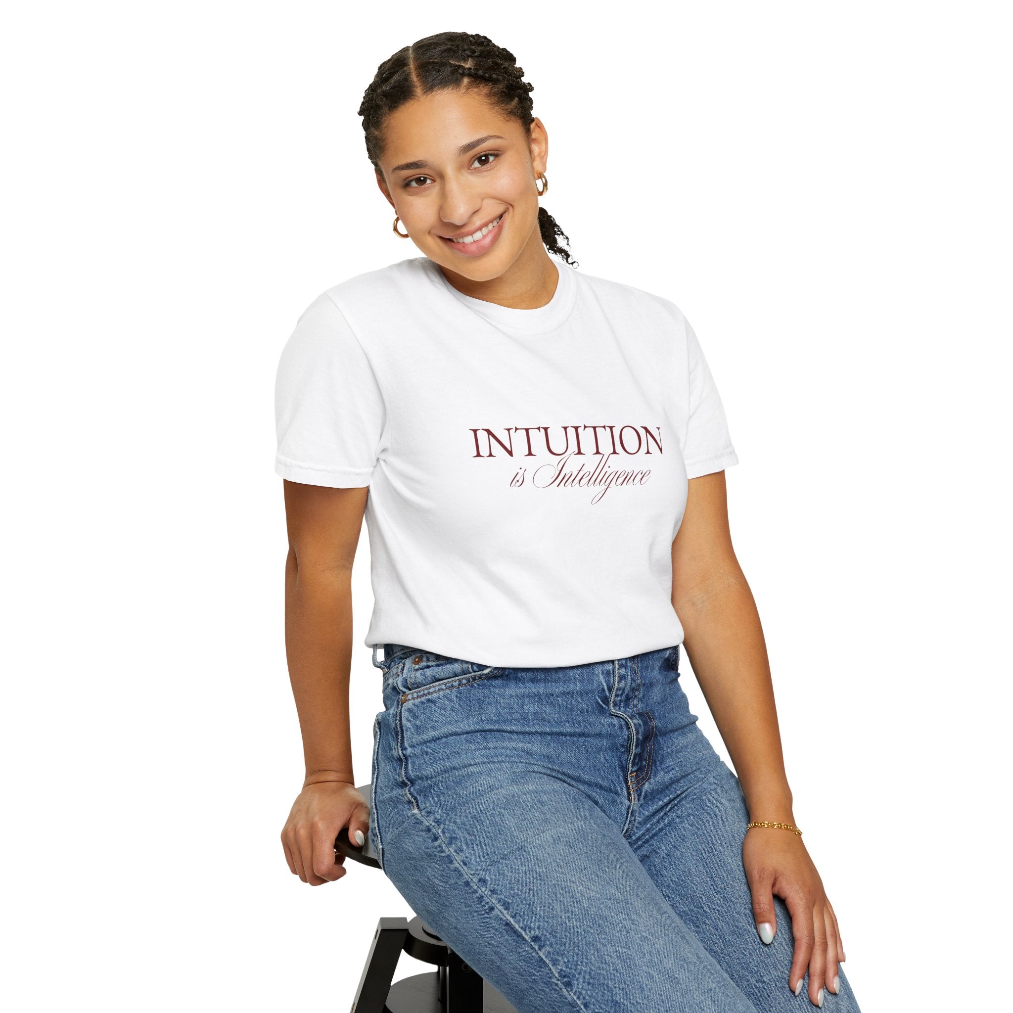 Intuition Is Intelligence Tee — Ivory Poetic Statement