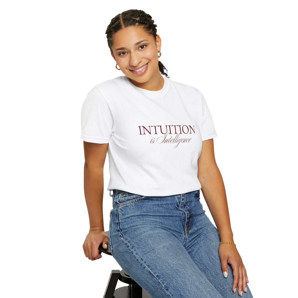 Intuition Is Intelligence Tee — Ivory Poetic Statement