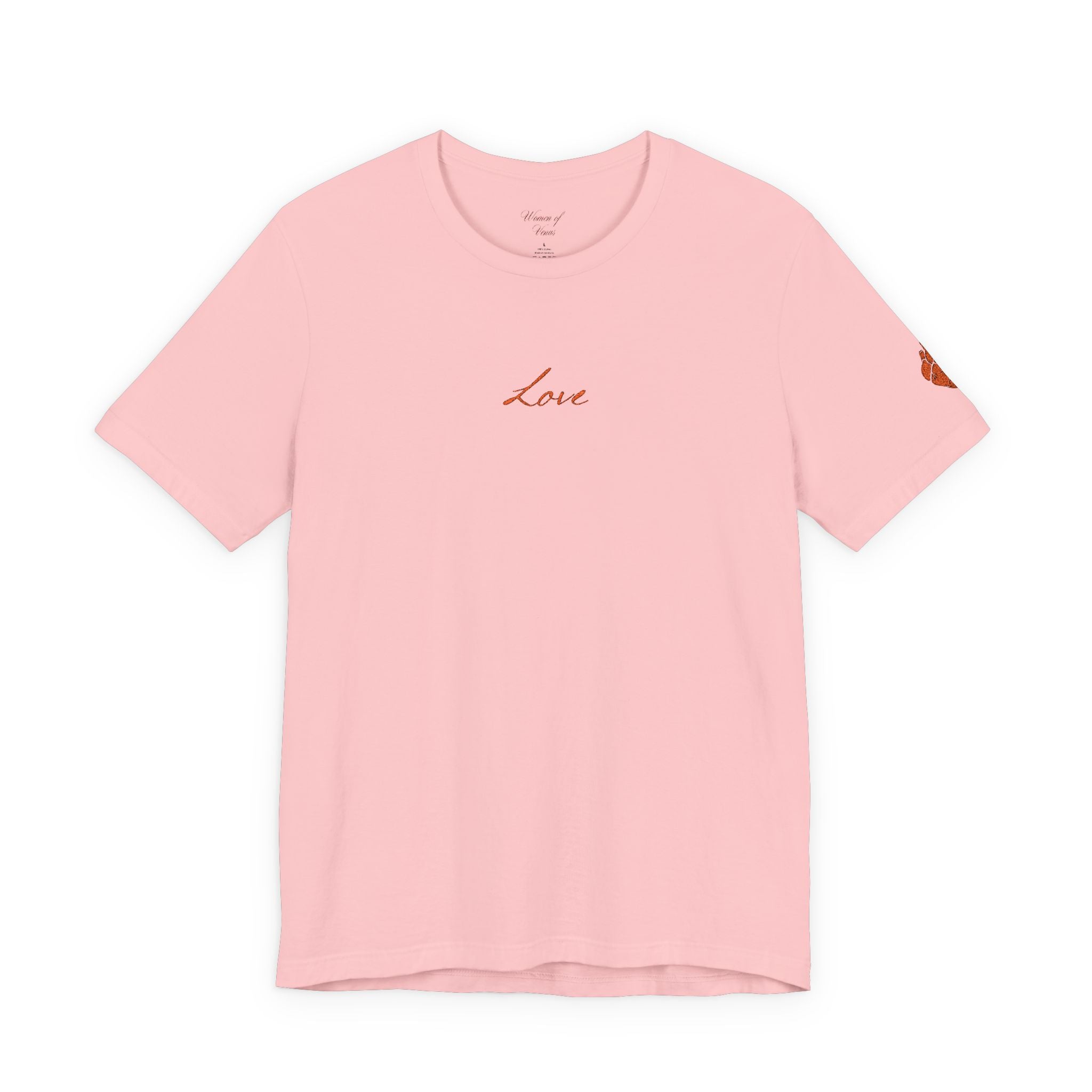 Embroidered Love  Tee with Heart Sleeve