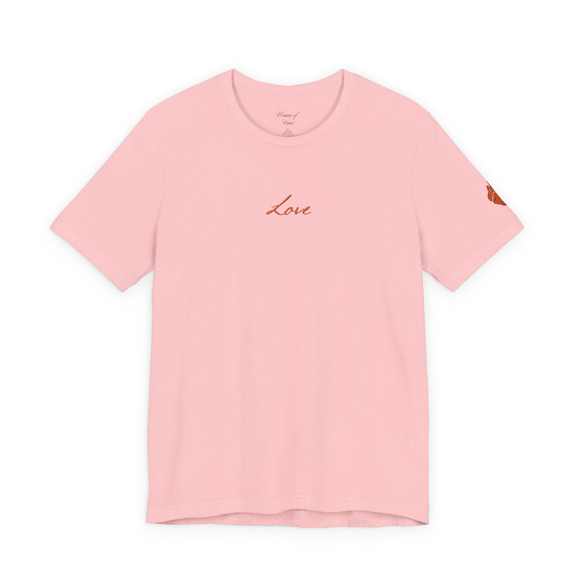 Embroidered Love  Tee with Heart Sleeve