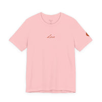 Embroidered Love  Tee with Heart Sleeve