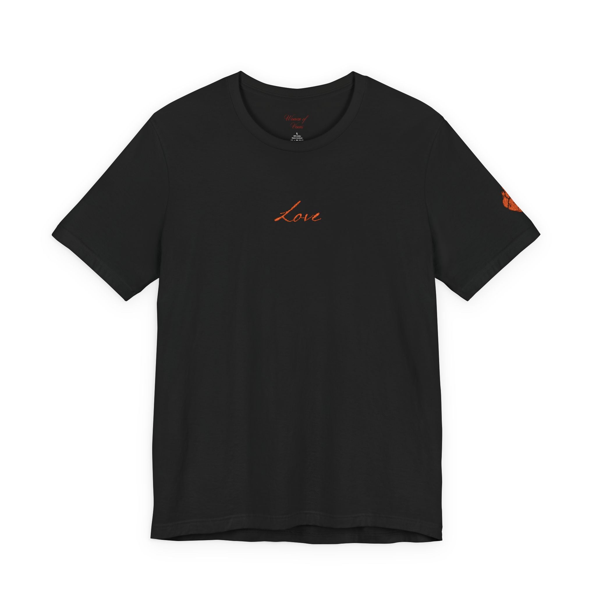 Embroidered Love  Tee with Heart Sleeve