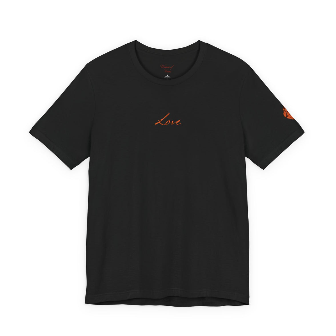 Embroidered Love  Tee with Heart Sleeve