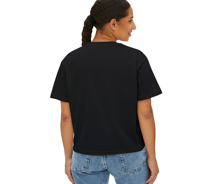 The Lover Cropped Tee – Minimalist Romantic T-Shirt in Black