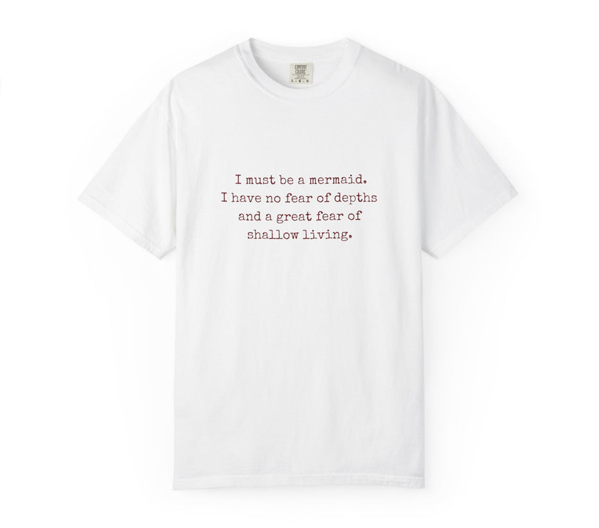 Anaïs Nin Mermaid Quote Tee — Ivory Cotton Poetic Statement