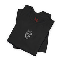 Embroidered anatomical heart tee
