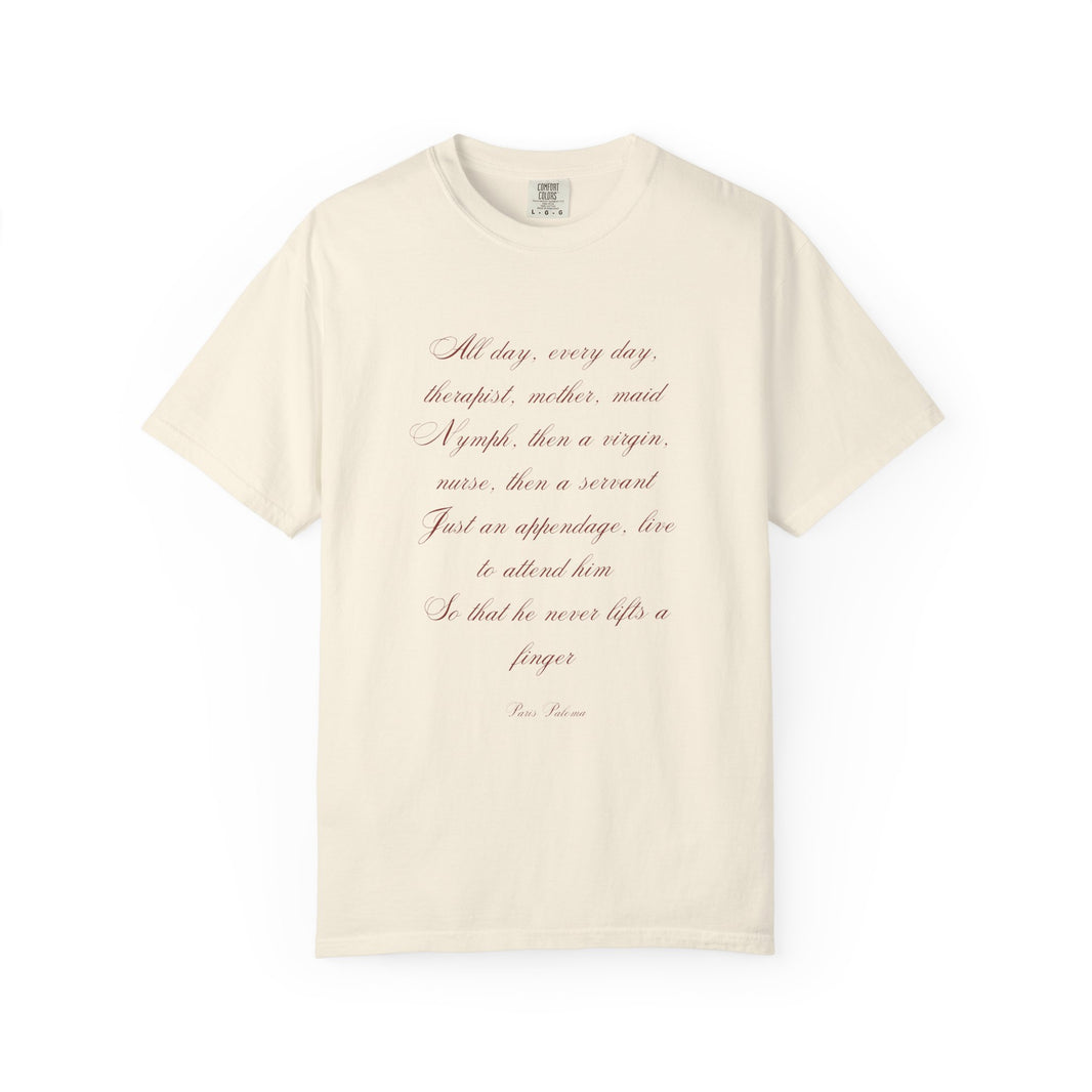 Labour Lyrics Tee | Feminine Poetic T-Shirt Inspired by Paloma Paris