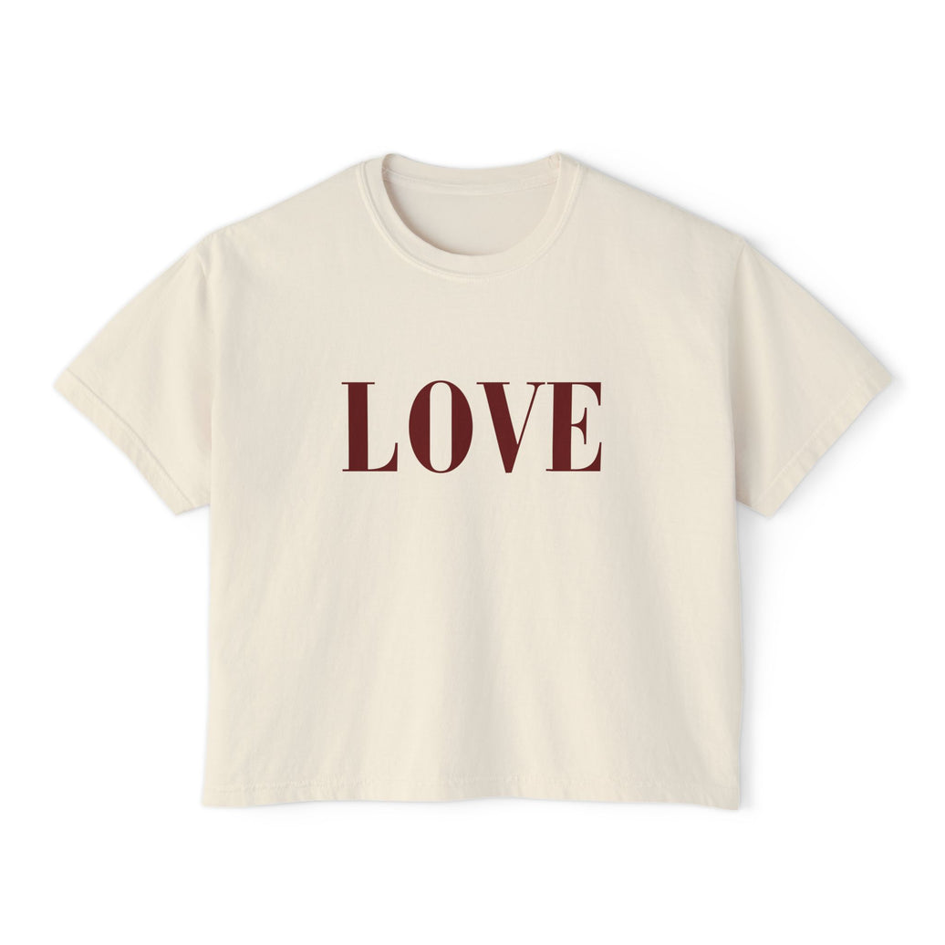 LOVE Cropped Tee | Minimalist Boxy T-Shirt Celebrating Love and self Love