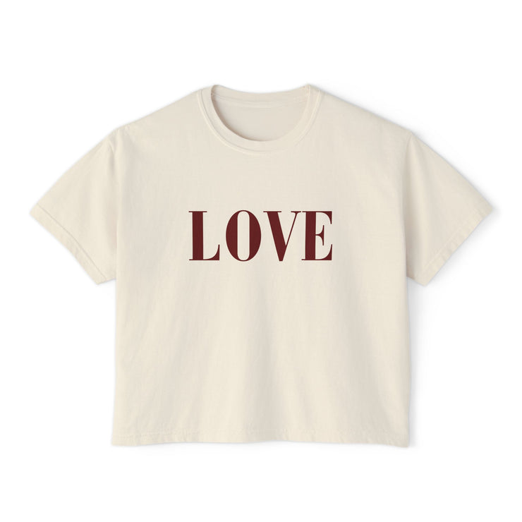 LOVE Cropped Tee | Minimalist Boxy T-Shirt Celebrating Love and self Love