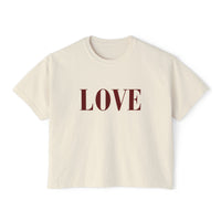LOVE Cropped Tee | Minimalist Boxy T-Shirt Celebrating Love and self Love