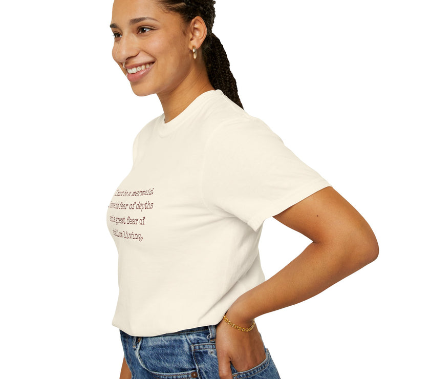 Anaïs Nin Mermaid Quote Tee — Ivory Cotton Poetic Statement