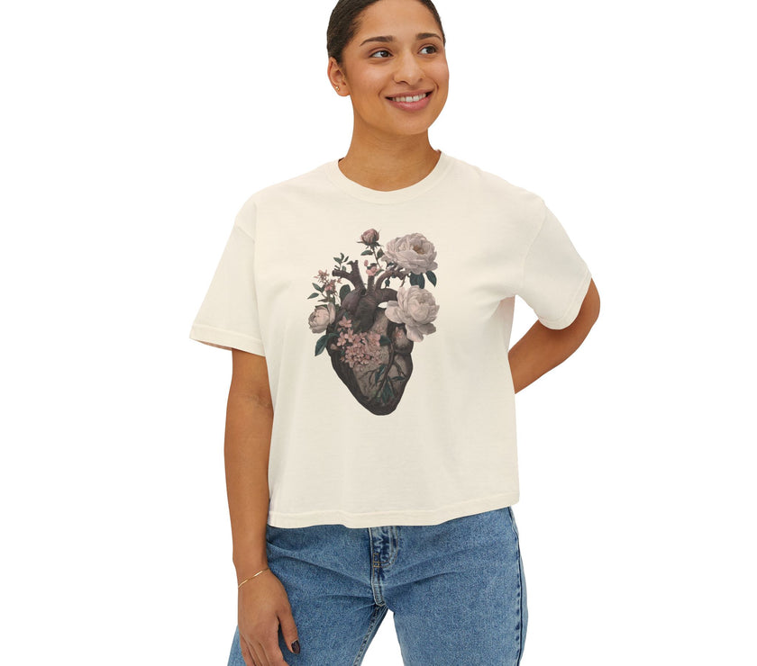 Floral Heart Boxy Tee