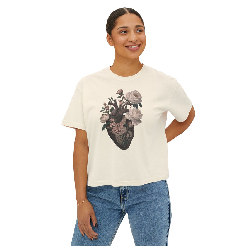 Floral Heart Boxy Tee