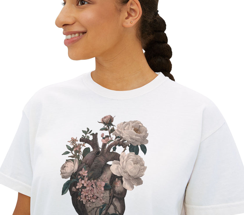 Floral Heart Boxy Tee