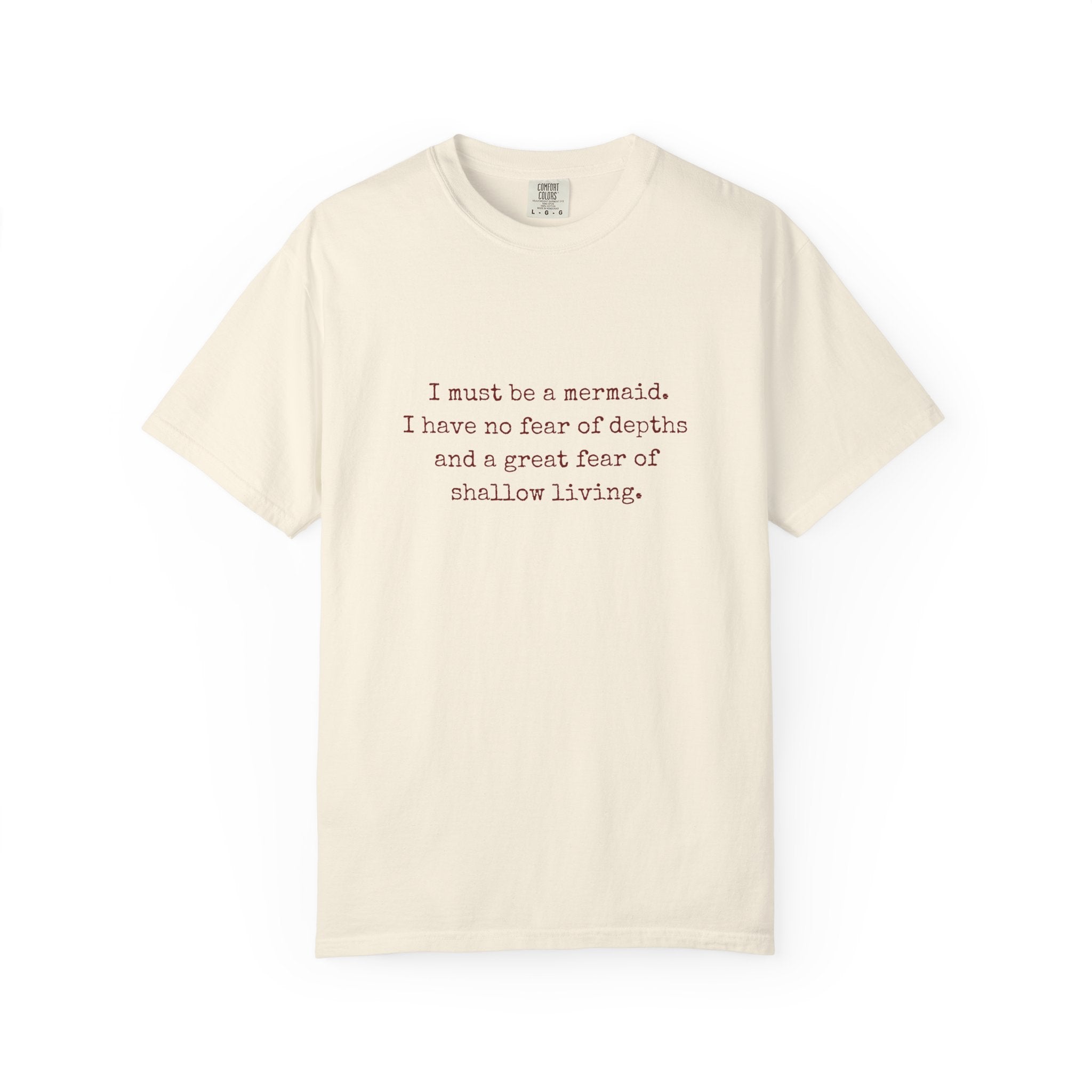 Anaïs Nin Mermaid Quote Tee — Ivory Cotton Poetic Statement