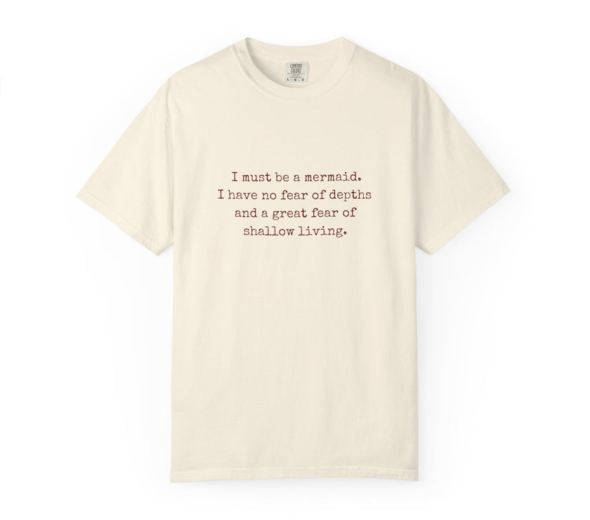 Anaïs Nin Mermaid Quote Tee — Ivory Cotton Poetic Statement