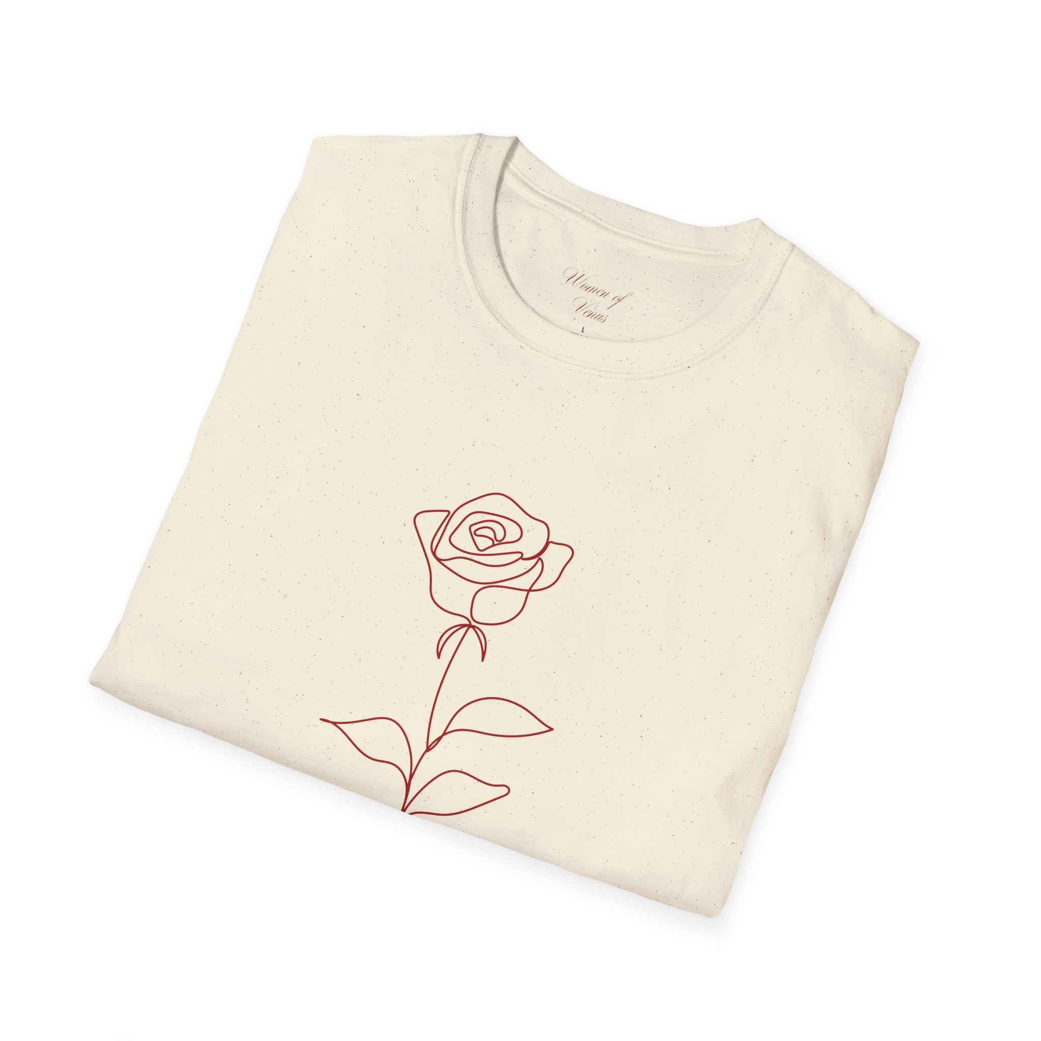 Minimalist Rose T-Shirt – Feminine Botanical Graphic Tee