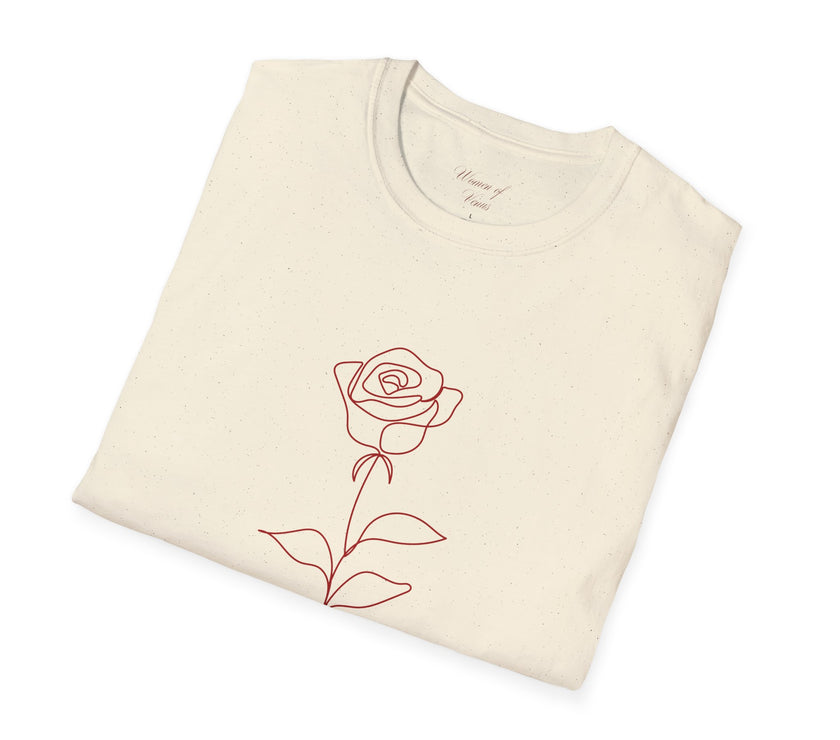 Minimalist Rose T-Shirt – Feminine Botanical Graphic Tee