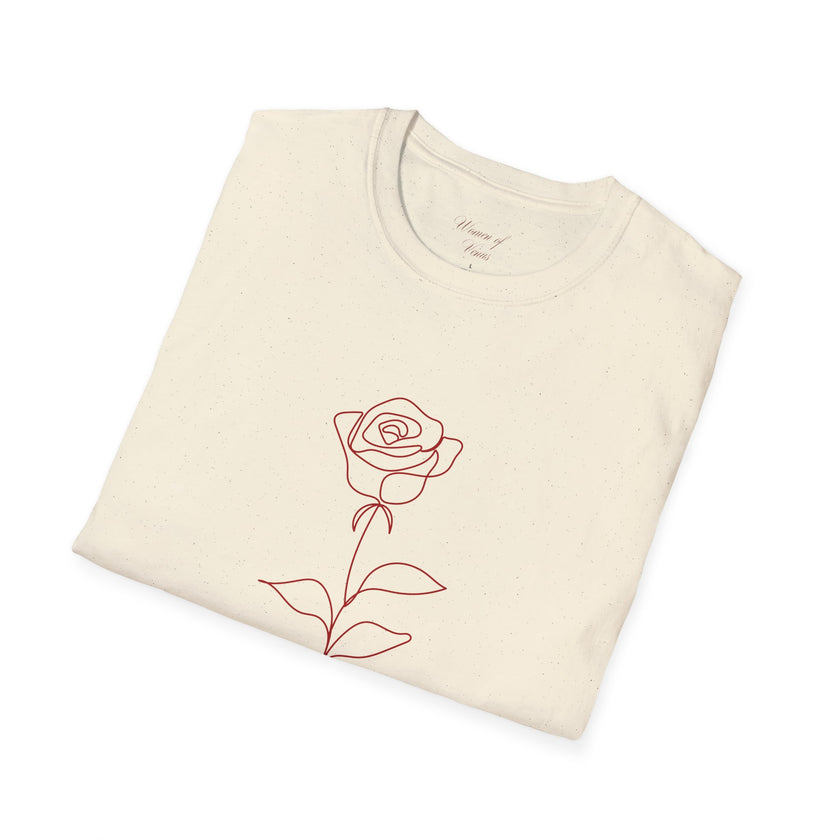 Minimalist Rose T-Shirt – Feminine Botanical Graphic Tee