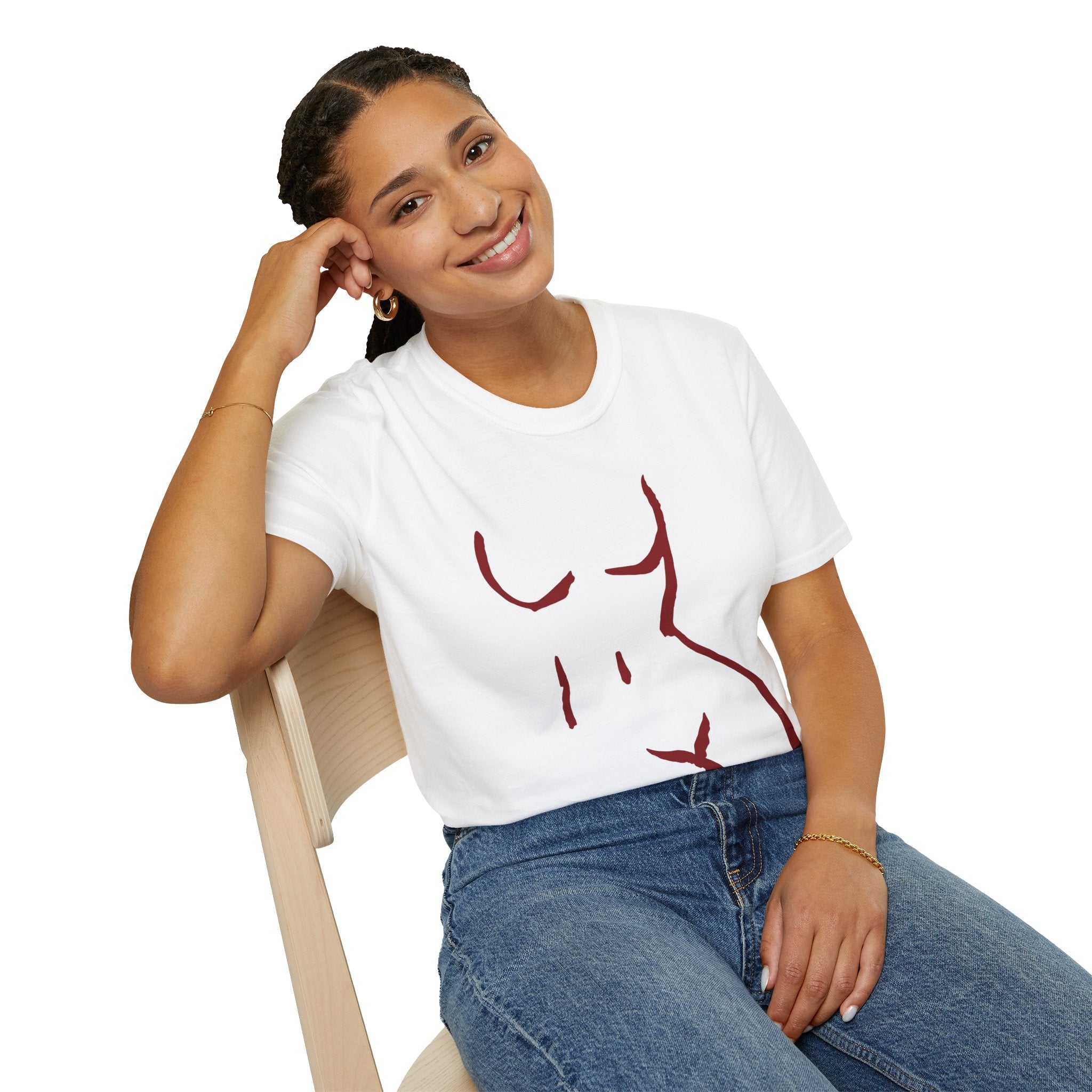 Female Body Outline T-Shirt - Softstyle