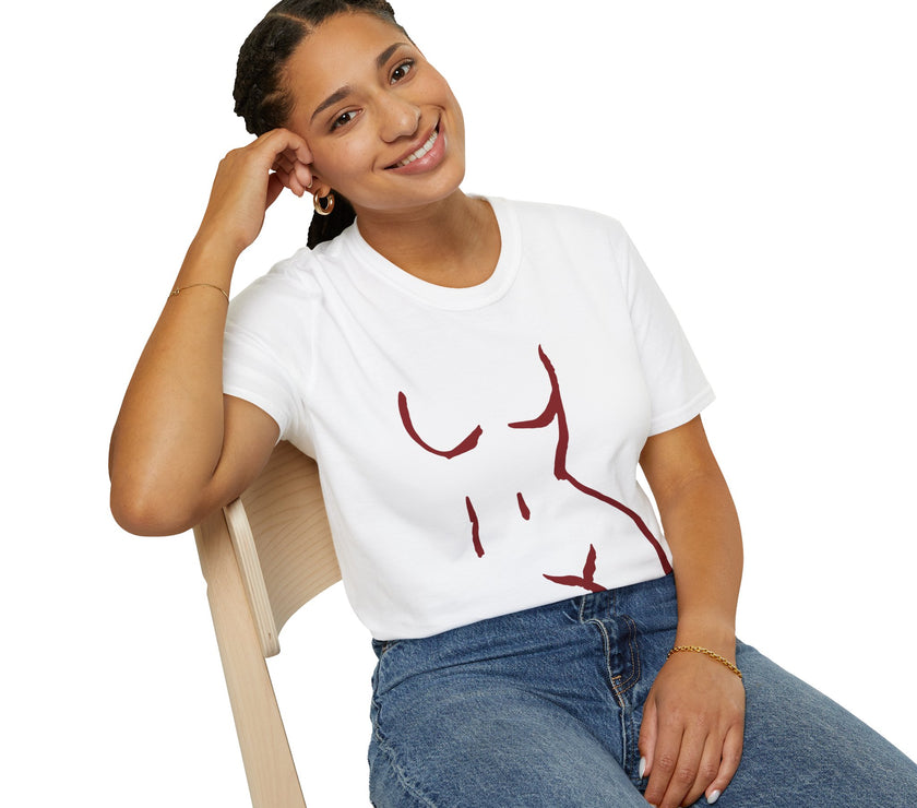 Female Body Outline T-Shirt - Softstyle