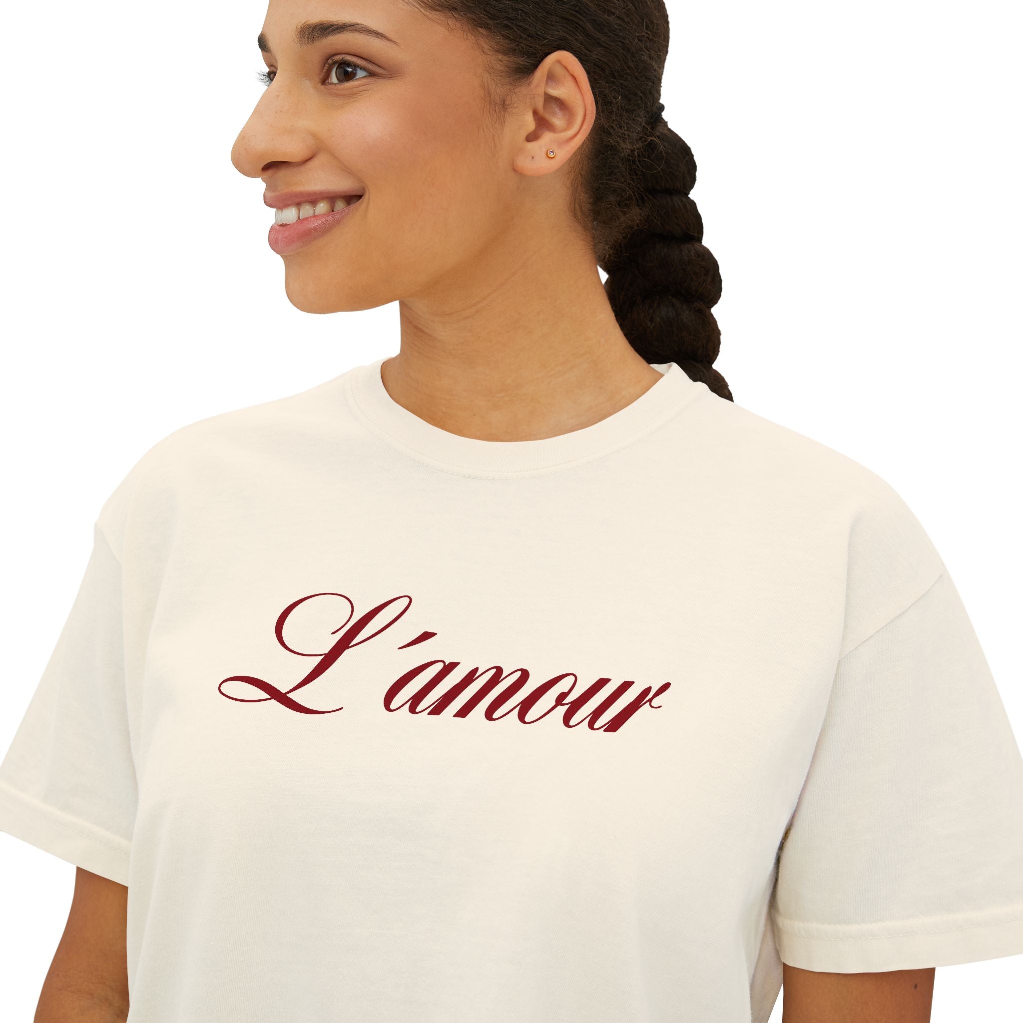 L´amour cropped Boxy Tee