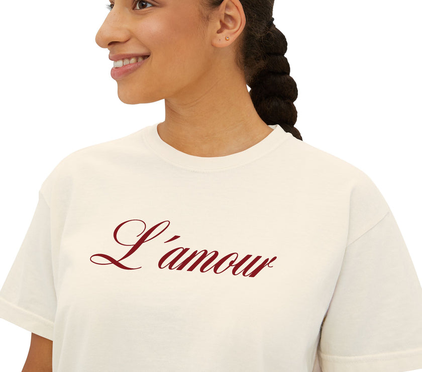 L´amour cropped Boxy Tee