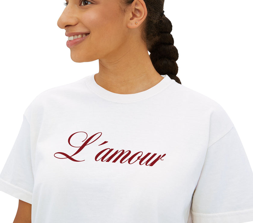 L´amour cropped Boxy Tee