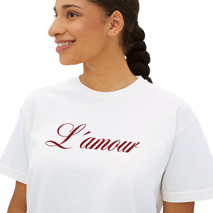 L´amour cropped Boxy Tee