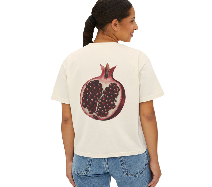 Divine Feminine Boxy Tee Pomegranate back