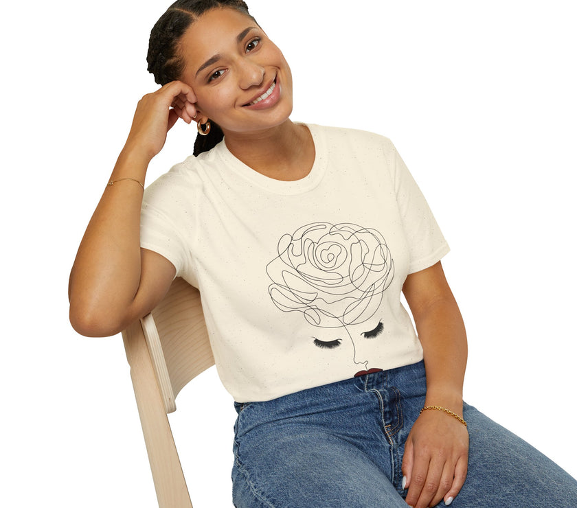 The Rose of Venus Tee – Feminine Line Art T-Shirt (100% Cotton)