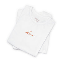 Embroidered Love  Tee with Heart Sleeve