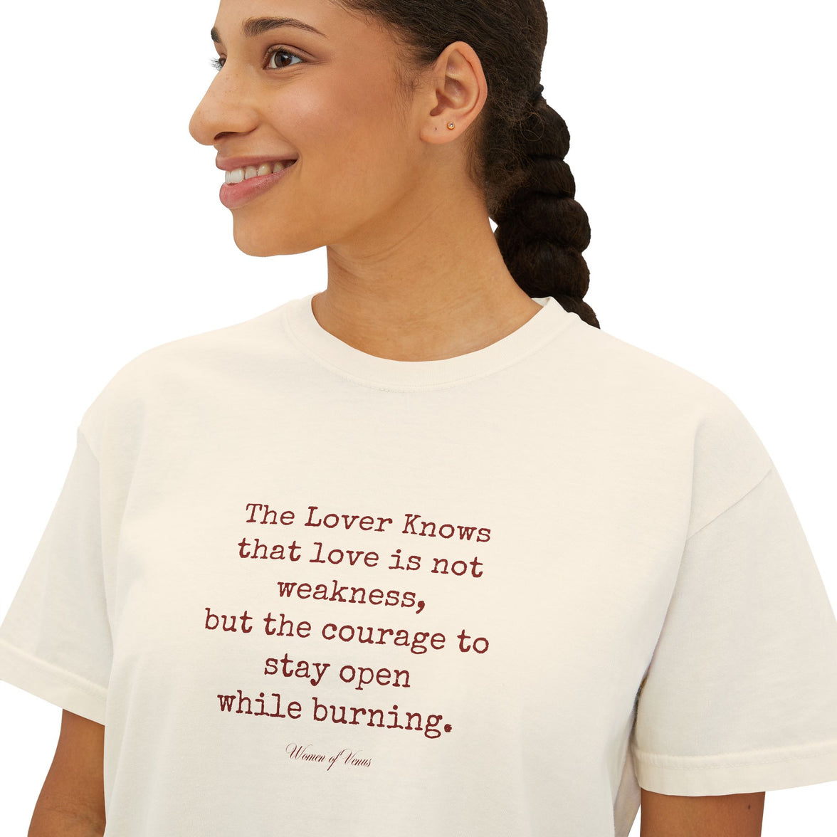 The Lover poem cropped boxy tee