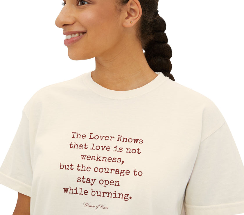 The Lover poem cropped boxy tee