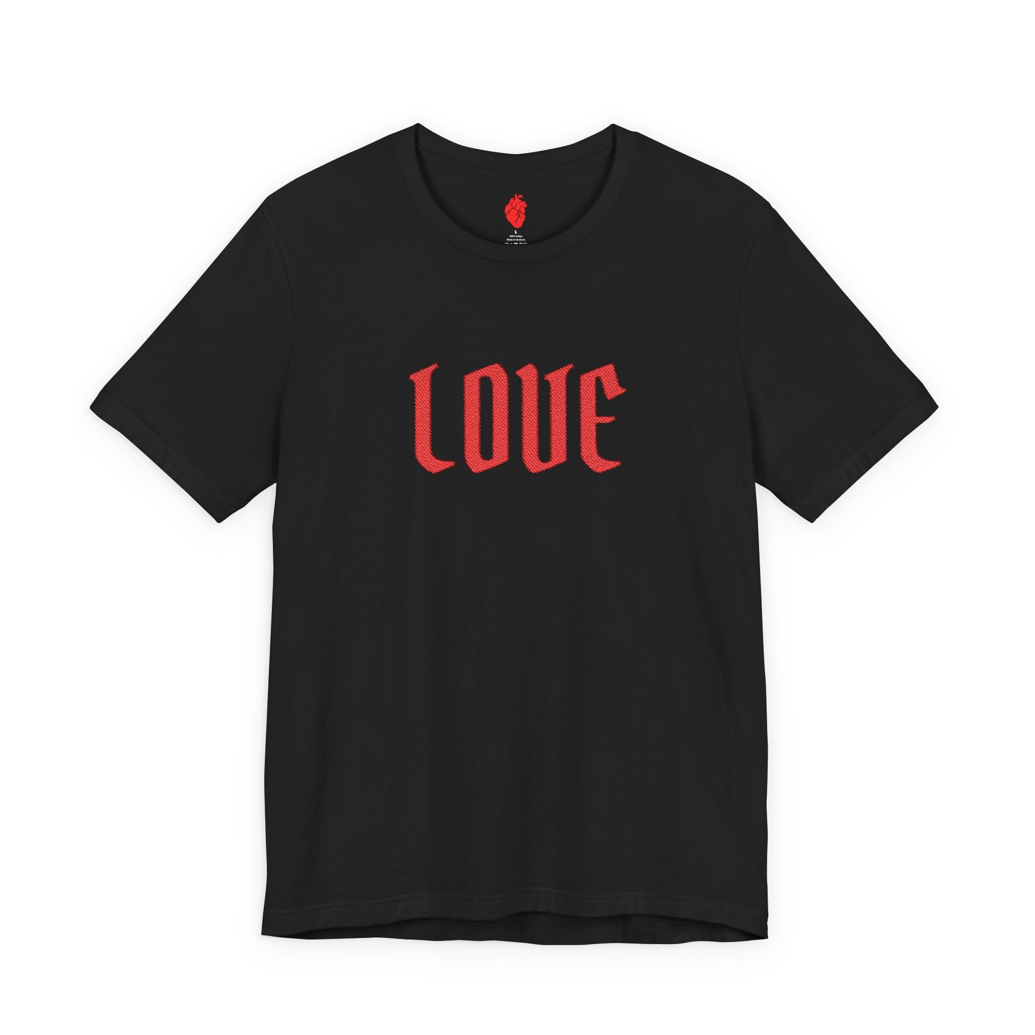 Embroidered Gothic 'LOVE' T-Shirt