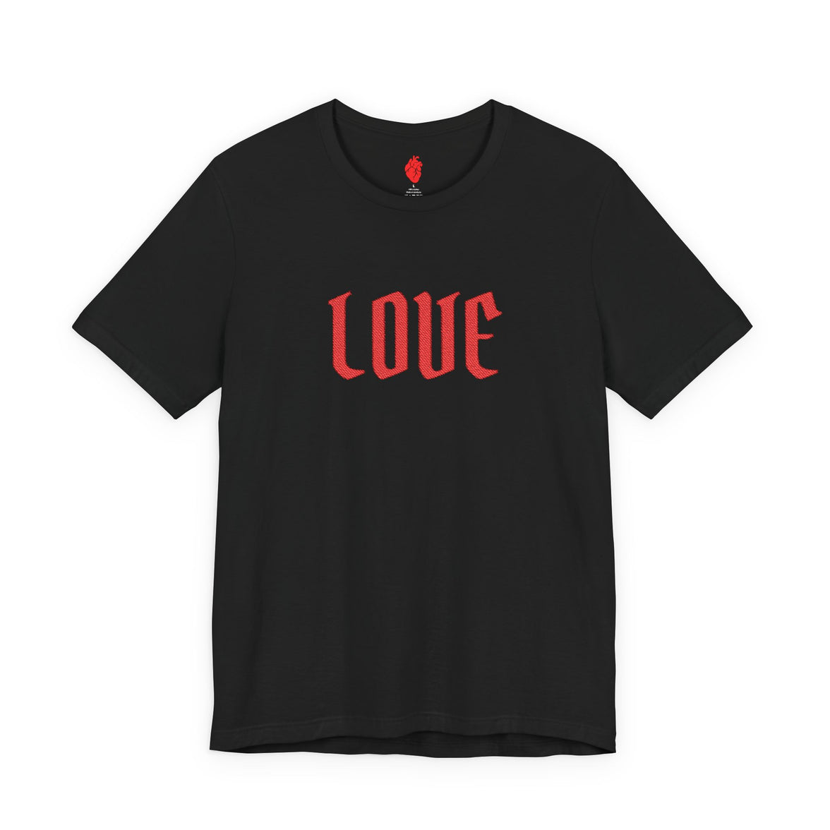 Embroidered Gothic 'LOVE' T-Shirt