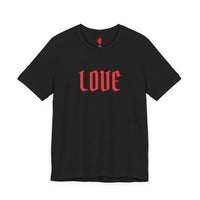 Embroidered Gothic 'LOVE' T-Shirt