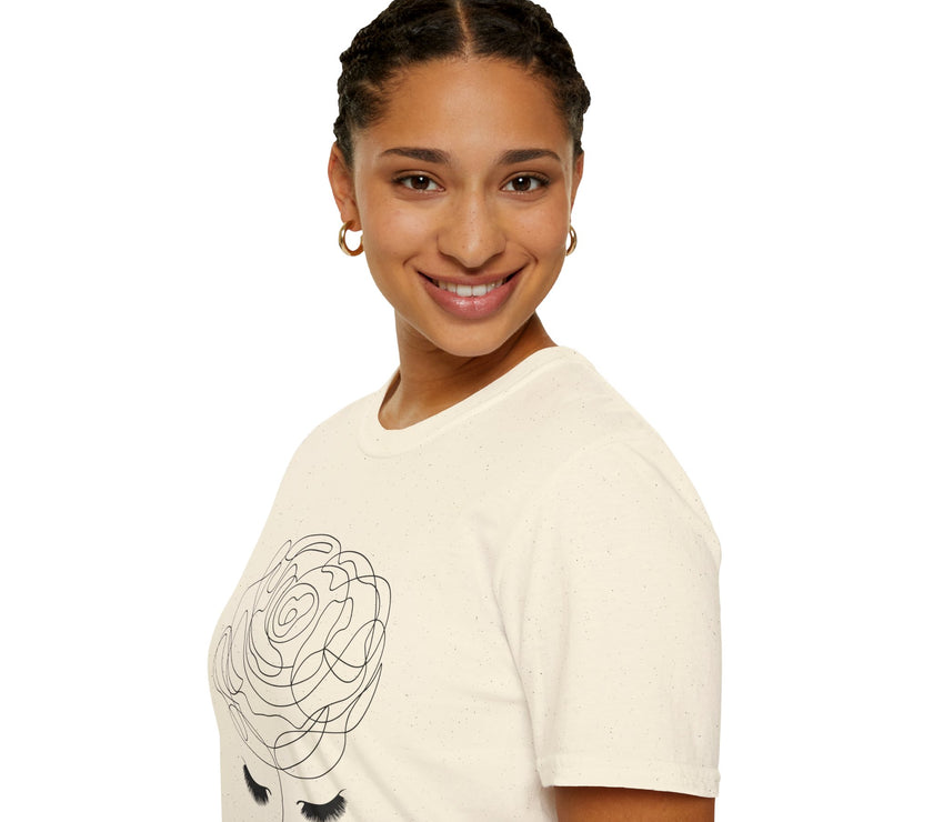 The Rose of Venus Tee – Feminine Line Art T-Shirt (100% Cotton)