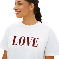 LOVE Cropped Tee | Minimalist Boxy T-Shirt Celebrating Love and self Love