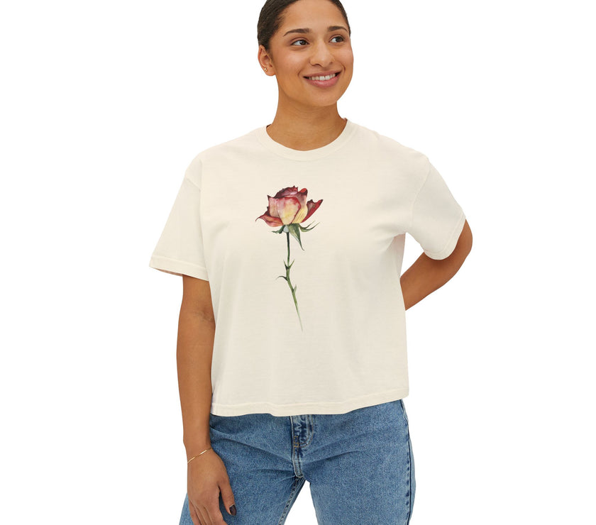 The Rose Tee - Cropped Boxy tee