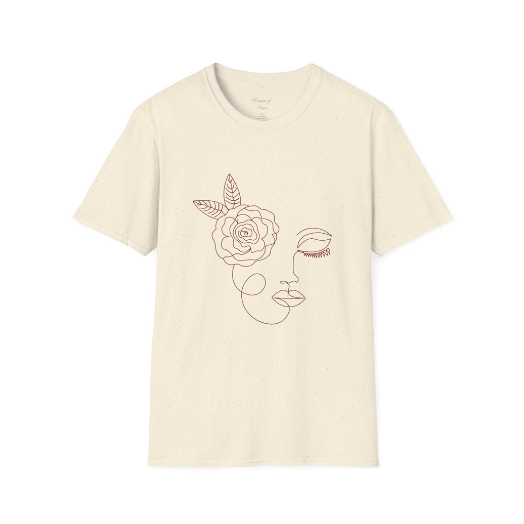 The Dreamer Tee – Minimalist Floral Line Art Softstyle T-Shirt